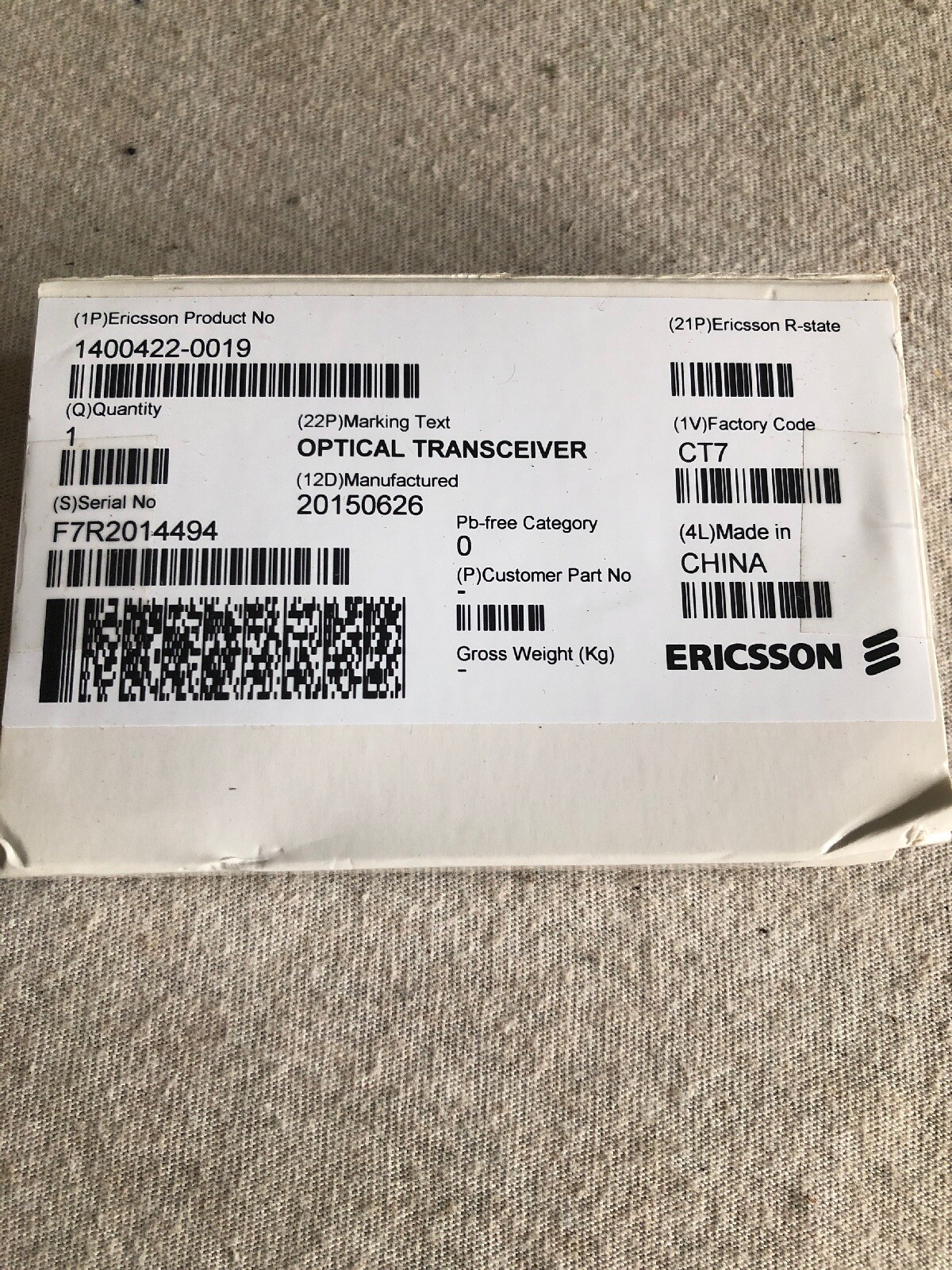 Ericsson SFP Module 1400422-0019