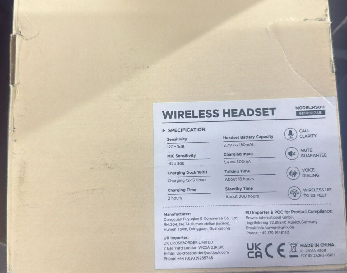 Wireless Headset HS011 with Microphone