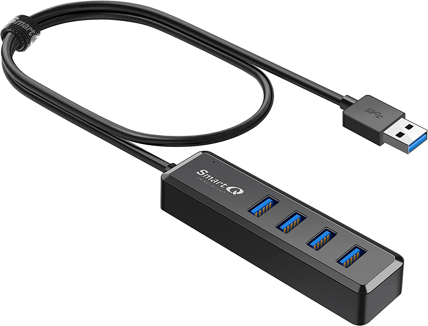 Smartq H302S USB 3.0 Hub for Laptop with 2Ft Long Cable, Multi Port Expander, Fa