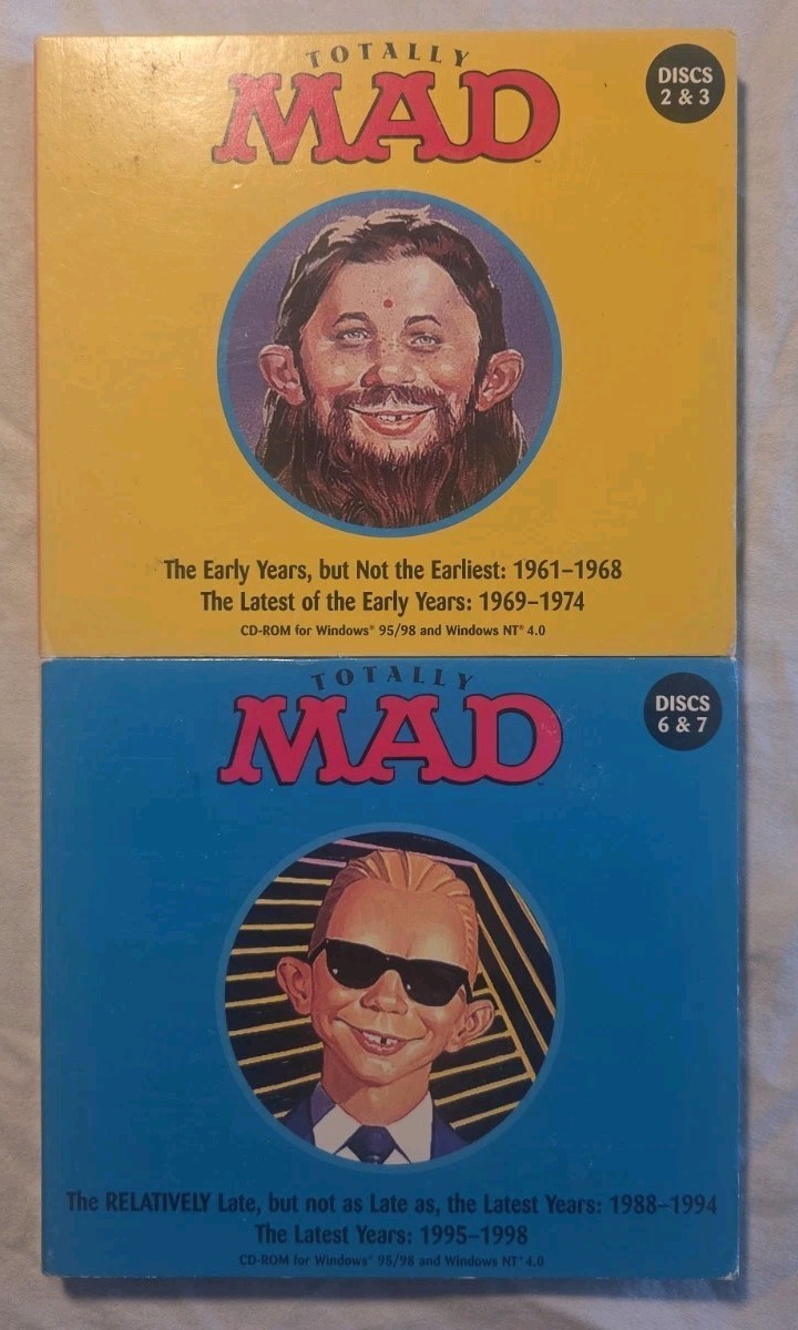 Totally Mad (PC, 1999) CD-ROM DISC 6&7, 2&3 Lot X2 1988-98 Mad Magazine PC