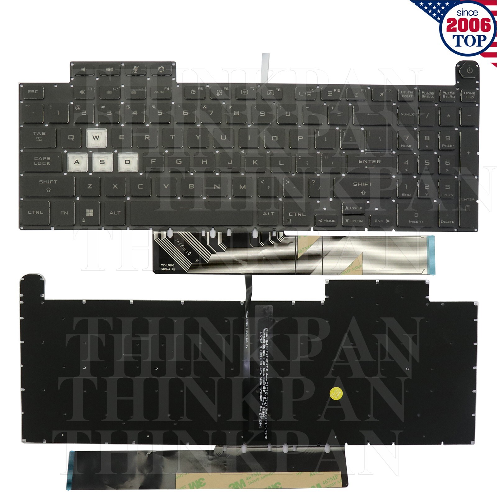 US Backlit Keyboard for Asus TUF Gaming A15 F15 FA507 FA507R FX507R FX507Z FX517