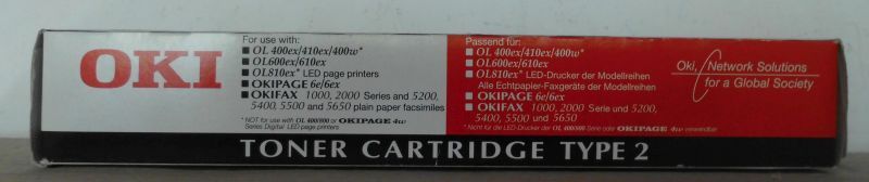 Genuine Oki Toner Type 2 for OL 400ex 410ex OL600ex Okipage 6e 09002395 Original Box A