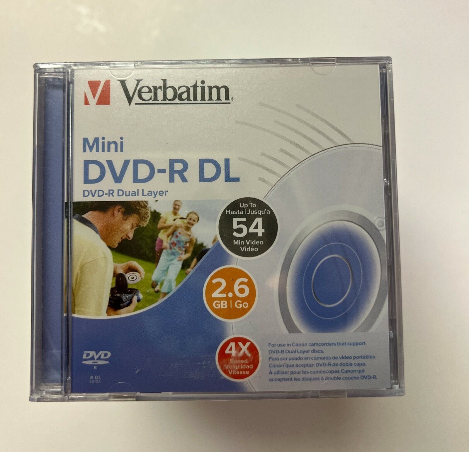 5 PCS Verbatim 2.6GB 4X Mini DVD-R DL Dual Layer Discs with Case For Camcorder
