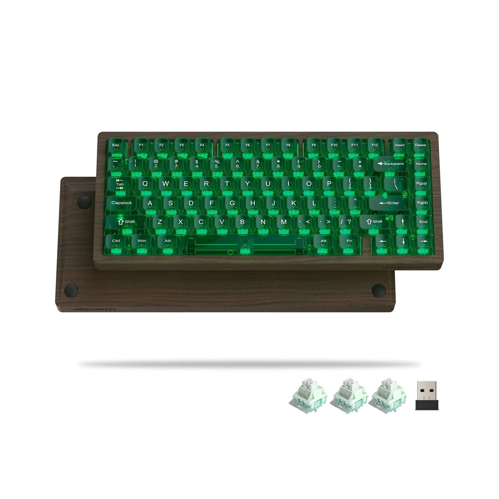 Womier 75% Keyboard with QMK/VIA, WD75 Wood Gaming Keyboard 8000mAh Battery, ...