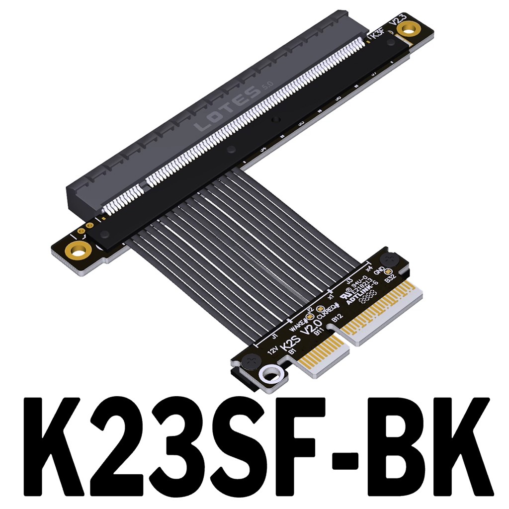 ADT Link PCIe 5.0 x4 to x16 Flexible Ribbon Cable with Baffle, for 1U Server