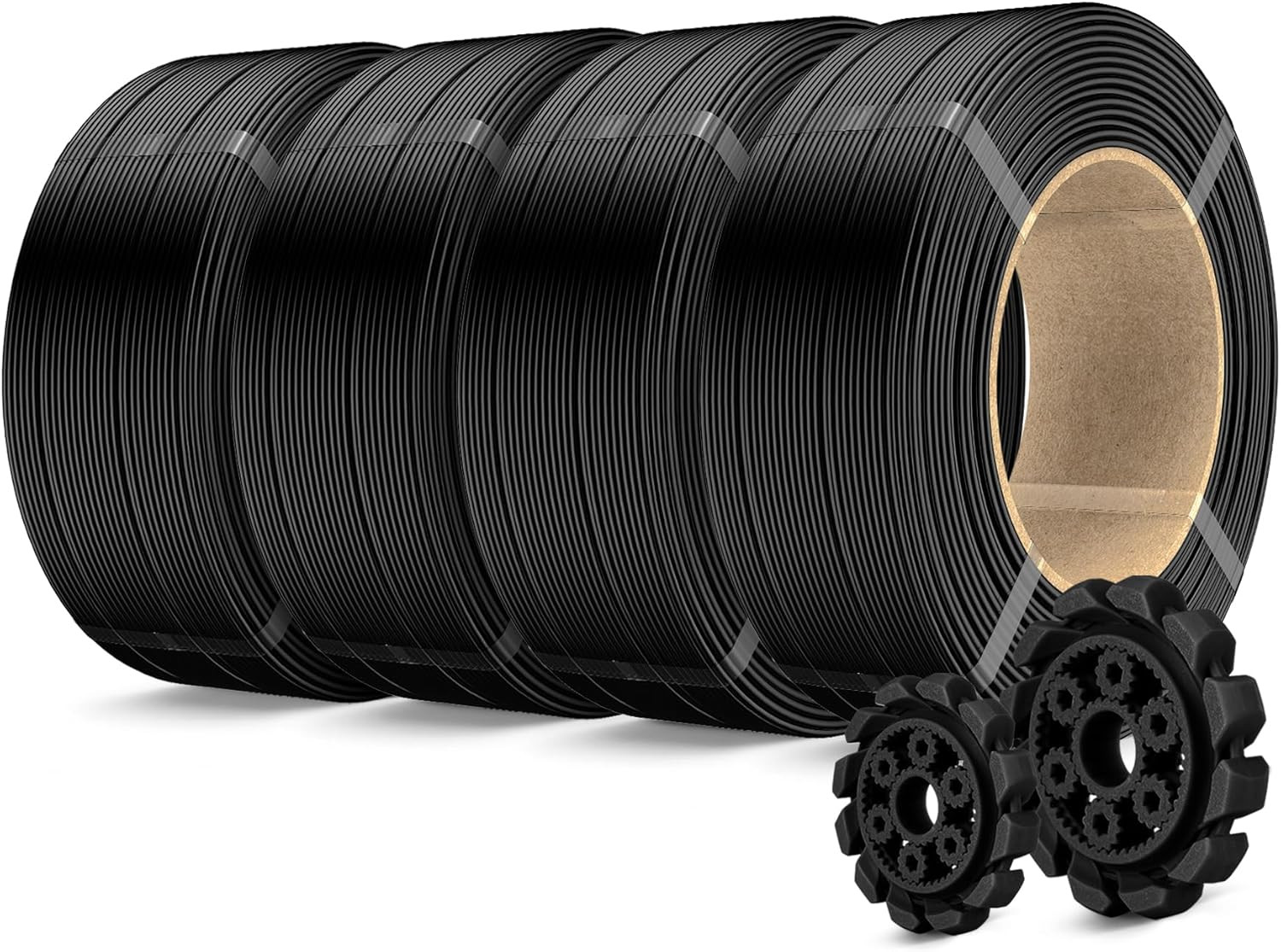 PLA+2.0 3D Printer Filament Refill 1.75Mm, 4KG, 1Kg/Roll, Black*4