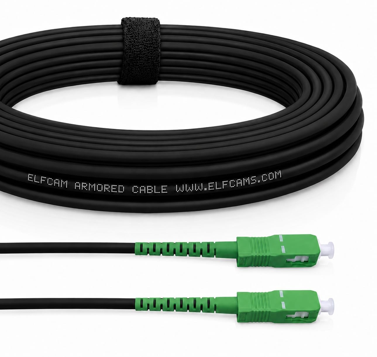 15M Black Armored Fiber Optic Cable SC to SC 49.21ft 15m Fiber Optic for Sale