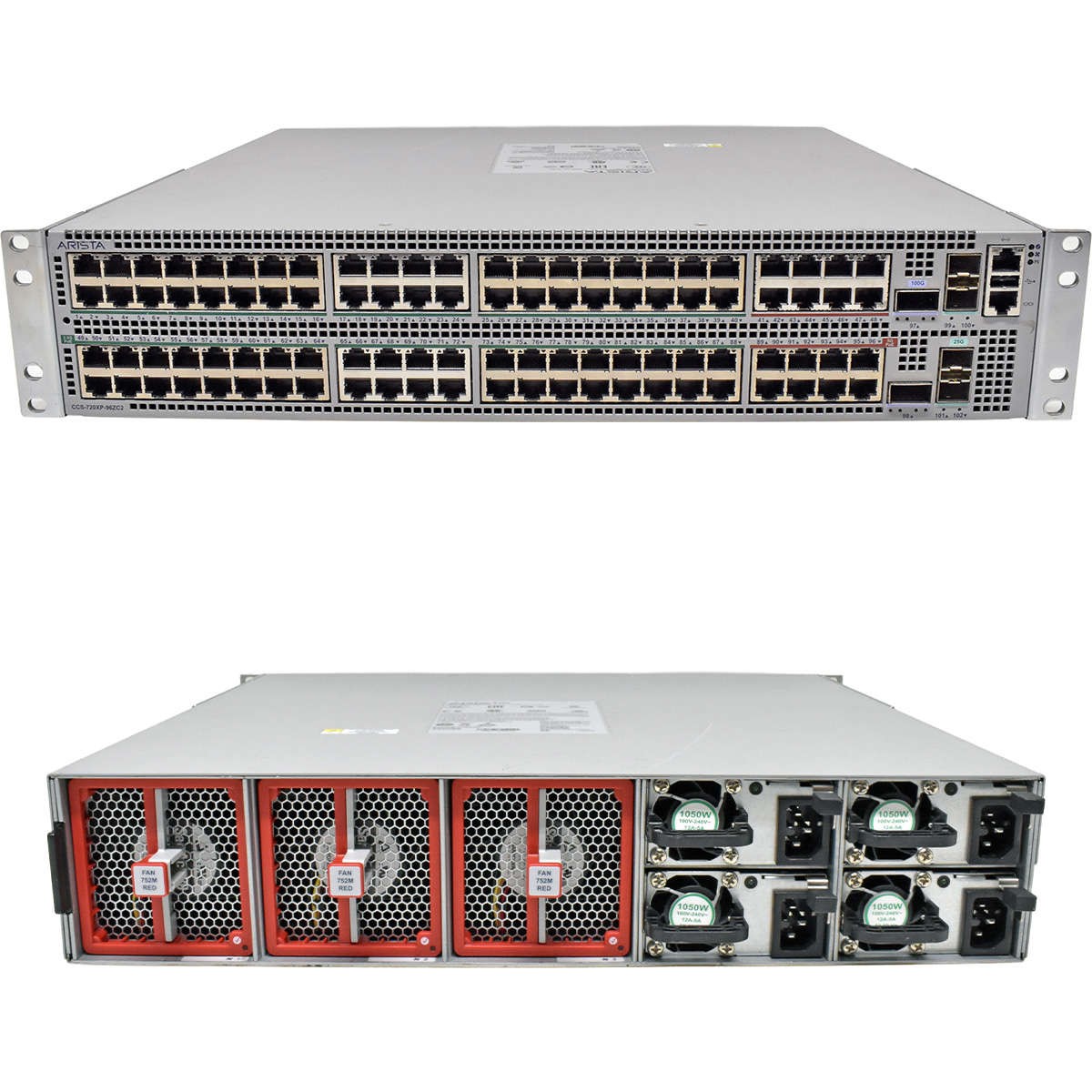 Arista CCS-720XP-96ZC2-F 96Port RJ45 2x 100G QSFP 4x 25G SFP POE Ethernet Switch