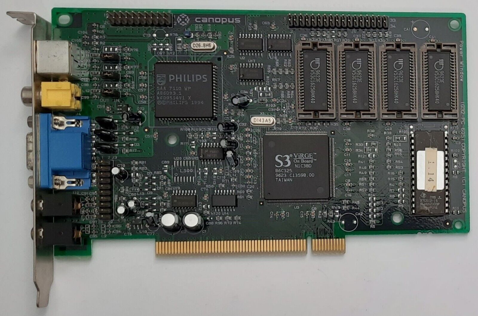 Canopus Power Window 3DV PCI Graphics Card (S3 ViRGE, 4MB, Retro, 1996)