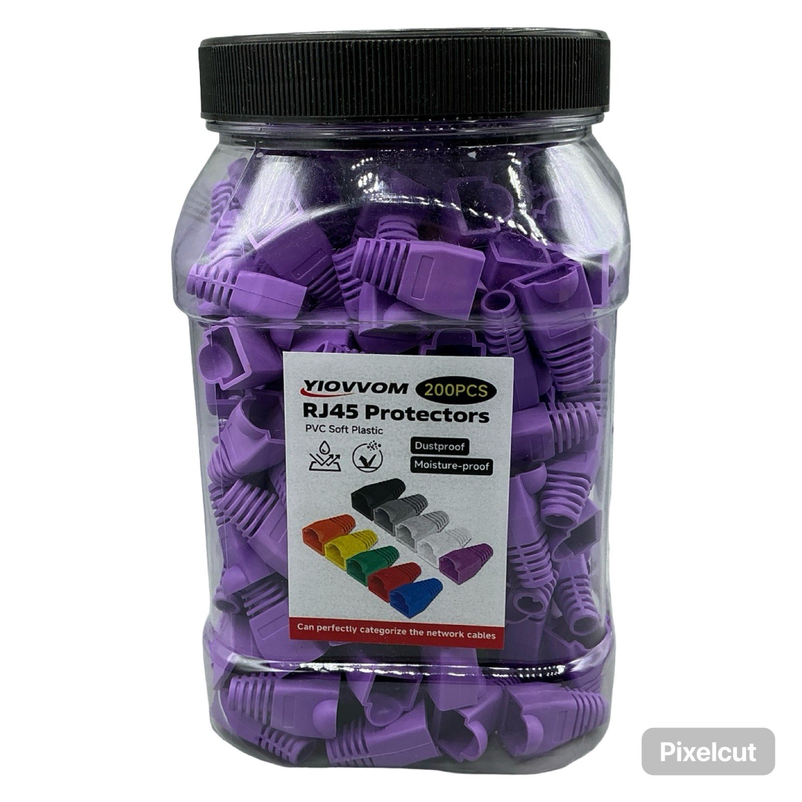 YIOVVOM 200PCS RJ45 Protectors Purple PVC Soft Plastic Ethernet Cable Boots NEW