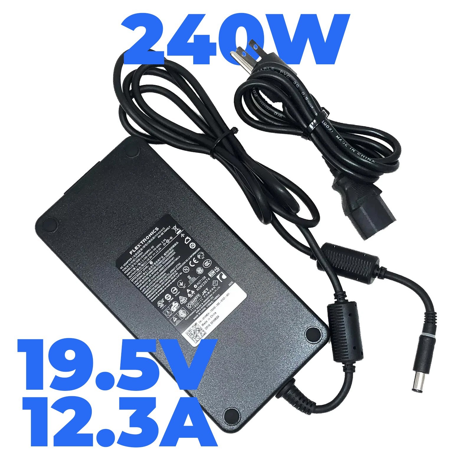 Genuine Flextronics Dell AC Adapter 240W 0FHMD4 19.5V Power Supply