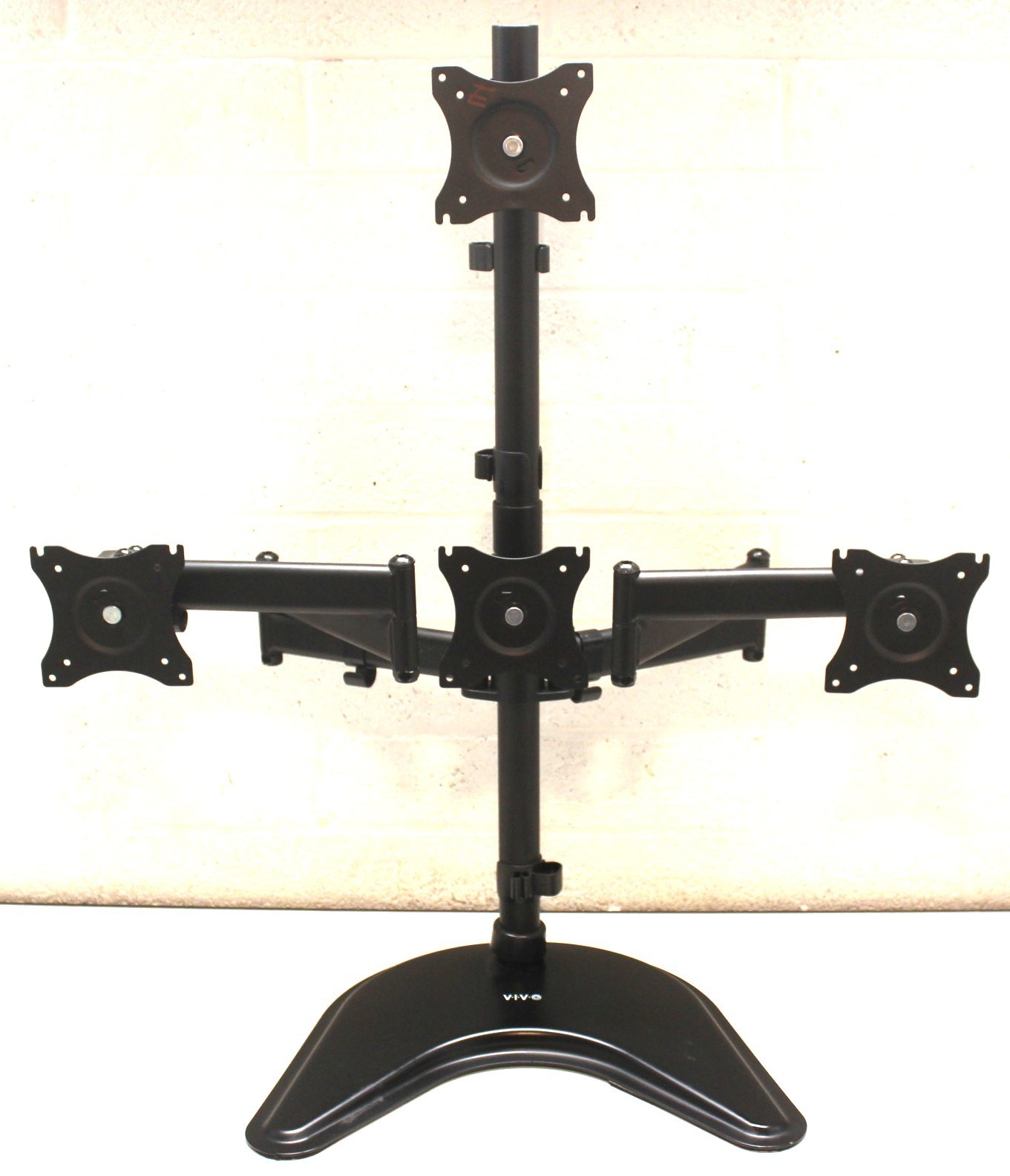 VIVO Quad Free Standing Monitor Desk Stand Mount Adjustable, 4 Screens up to 30"