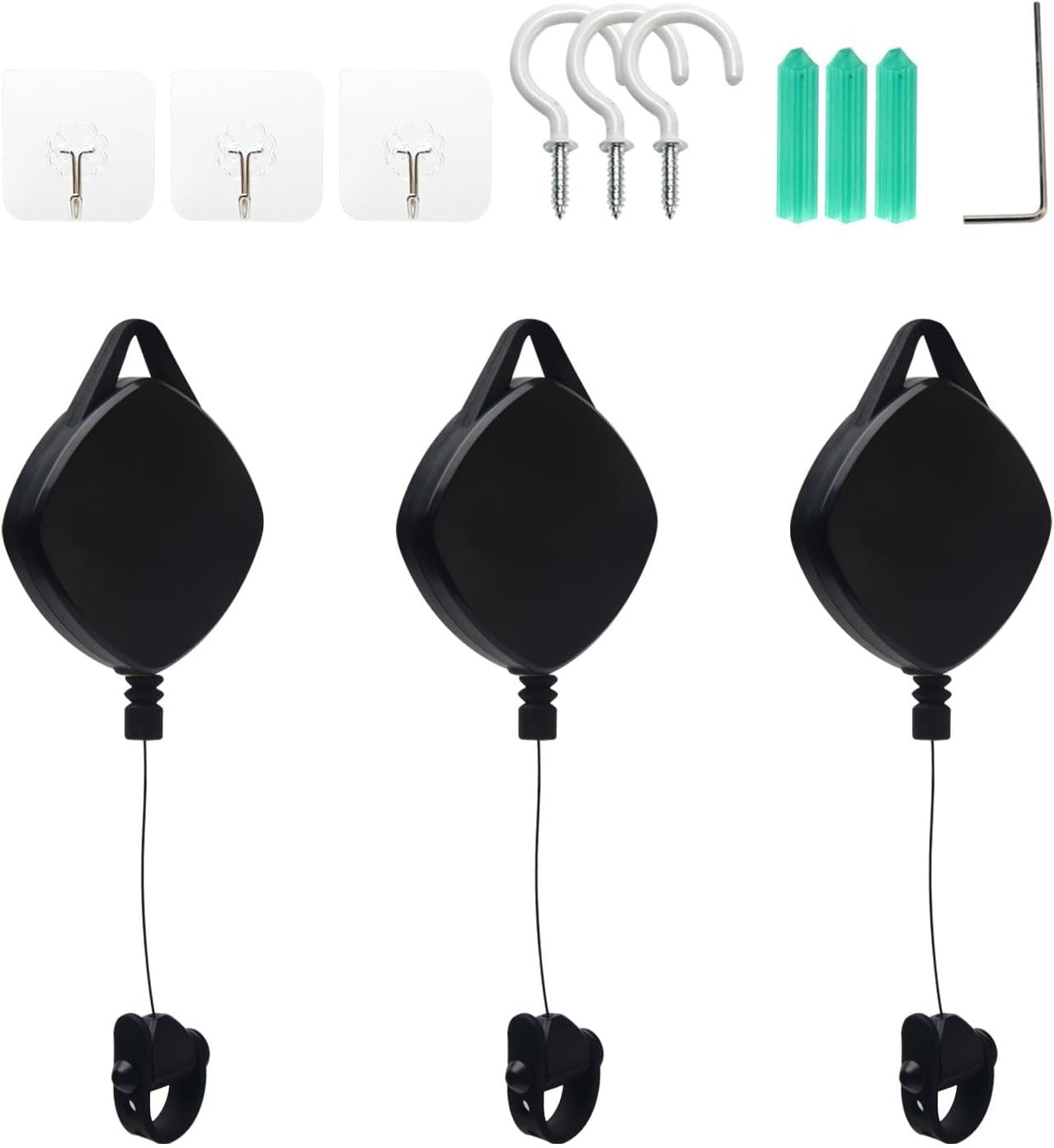 VR Cable Management, 3Pcs Retractable Ceiling Pulley System, 360° Rotable VR