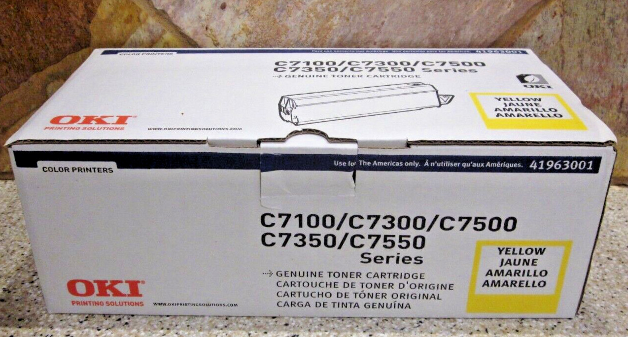 OKI 41963001 Yellow Toner Cartridge For C7100 Printer Series