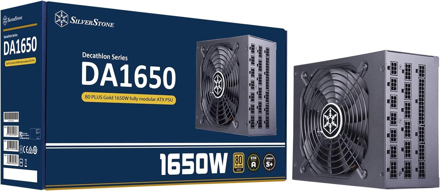 SilverStone Technology DA1650-G, 1650W Fully Modular ATX Power Supply, 80 Plus G