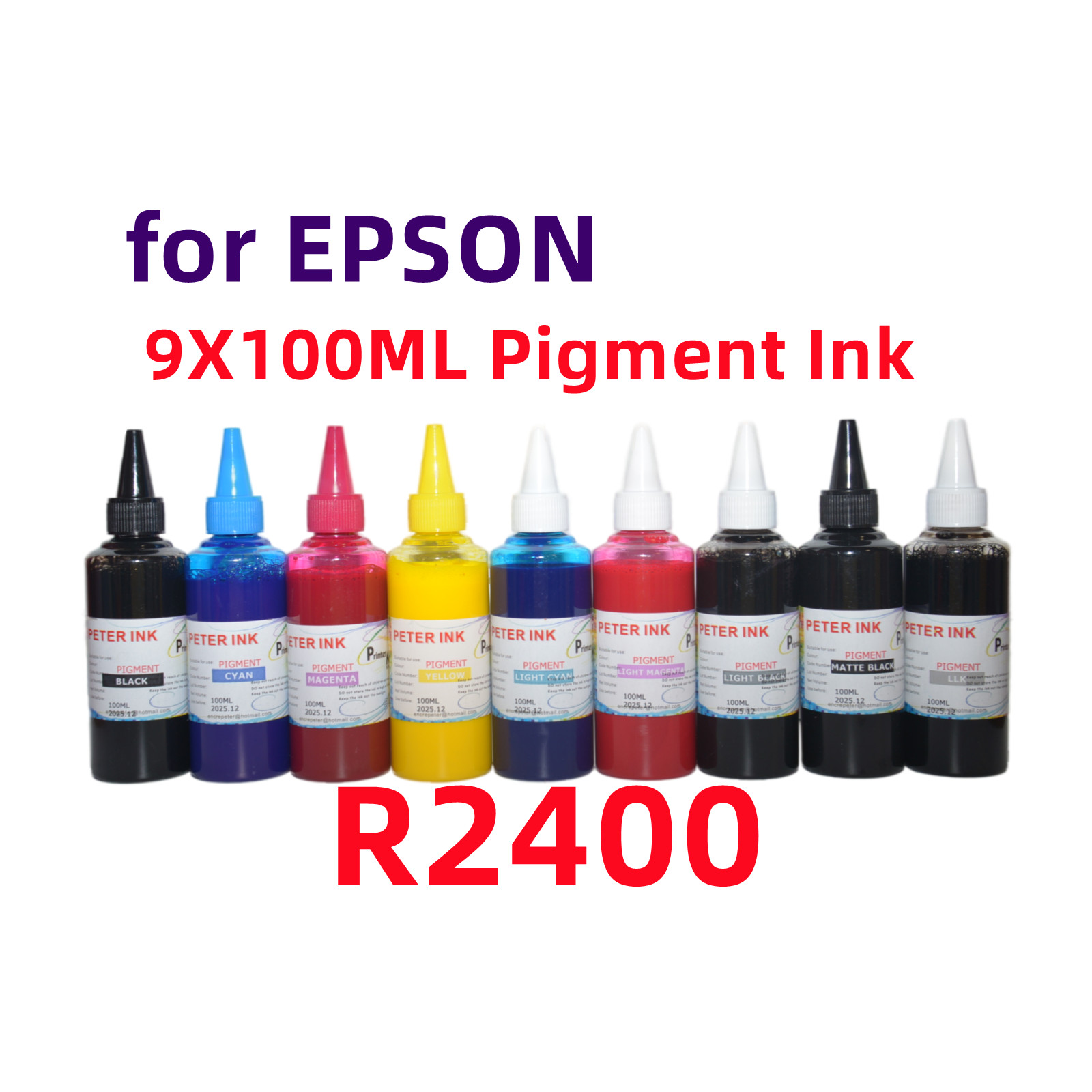 9X100ML Premium Pigment refill ink for Stylus R2400 Printer T059 59