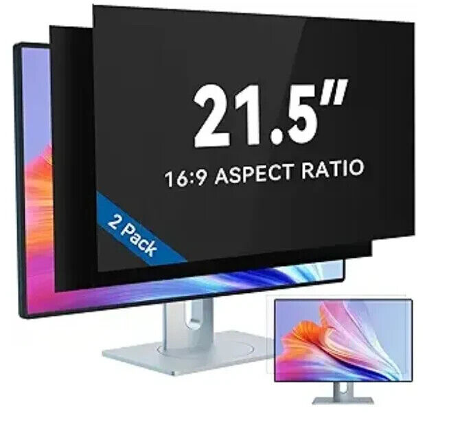 [2-Pack] 21.5 Inch Computer Privacy Screen Filter for 16:9 Widescreen Monitor 