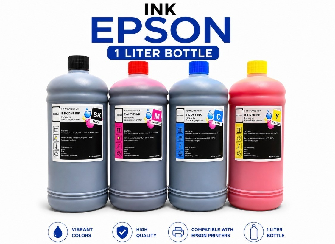 4 Liter Refill Bulk Dye Ink compatible for Epson Printer 1000ml