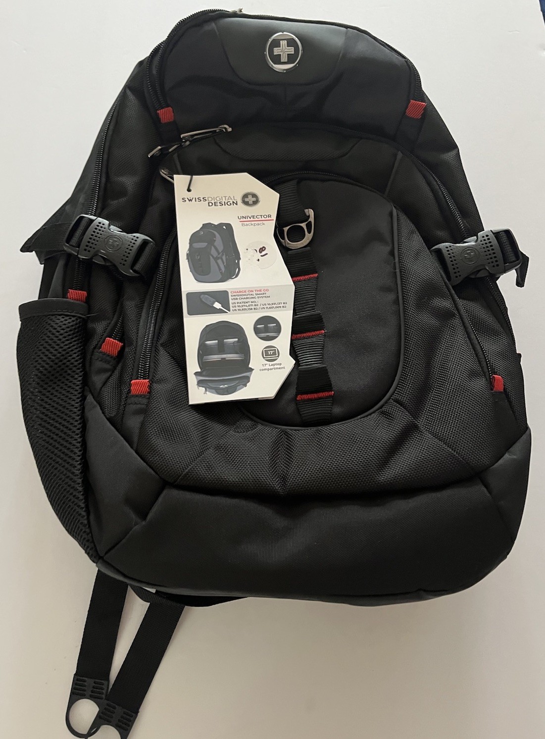 Swiss Digital Design Univector Black Backpack Laptop Bag