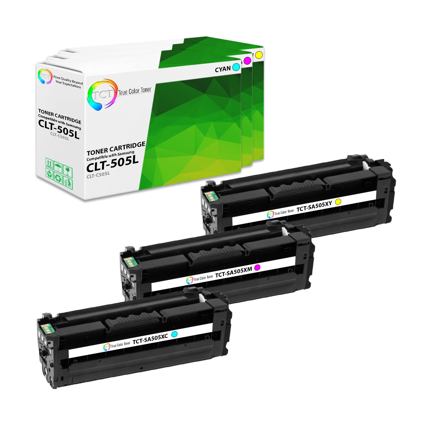 TCT 3PK CLT505L Color Toner Cartridge Set For Samsung ProXpress C2620DW C2670FW