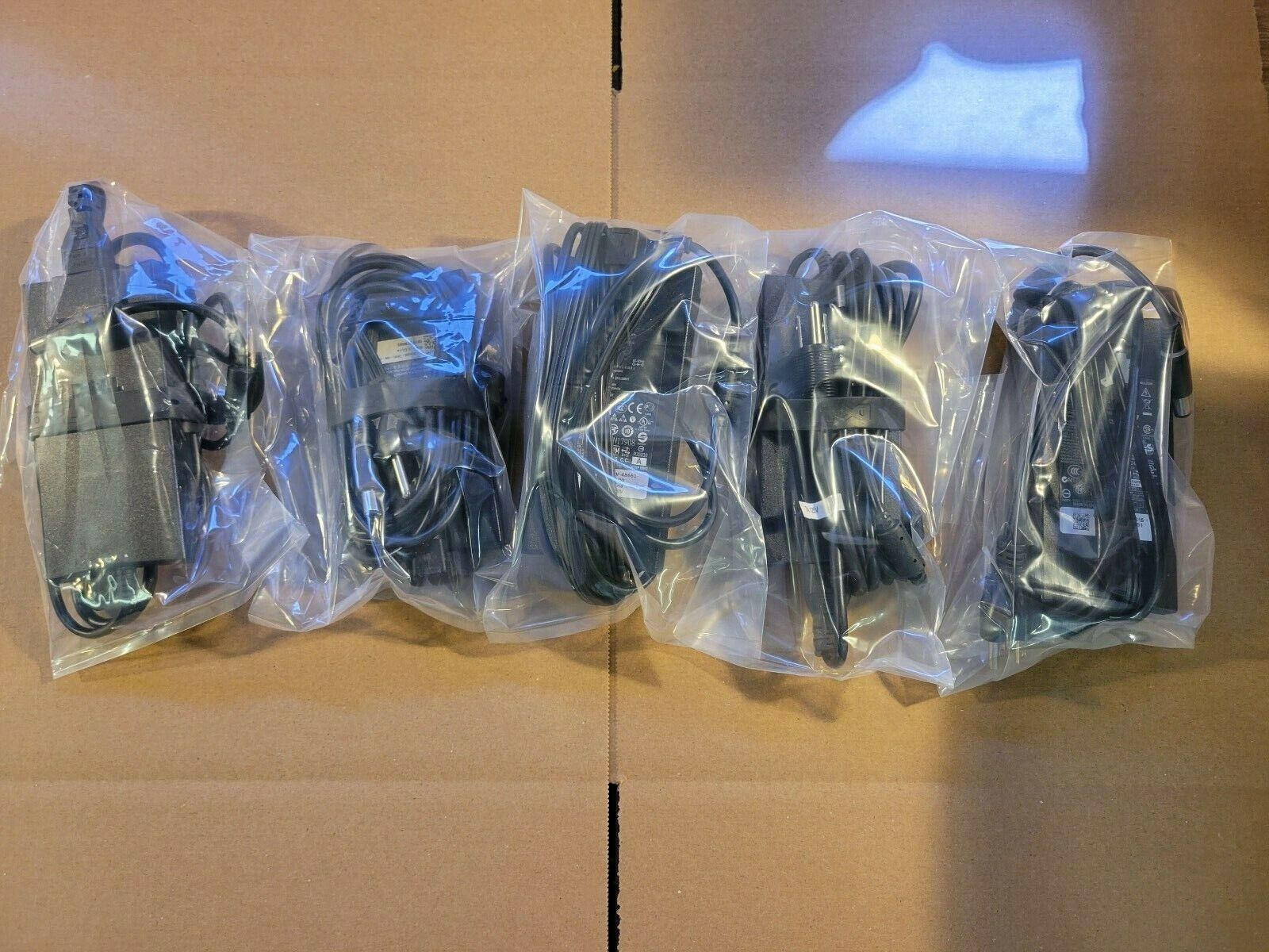 Lot of 5 Genuine OEM Dell PA-3E 90W AC Adapter with Power Cord