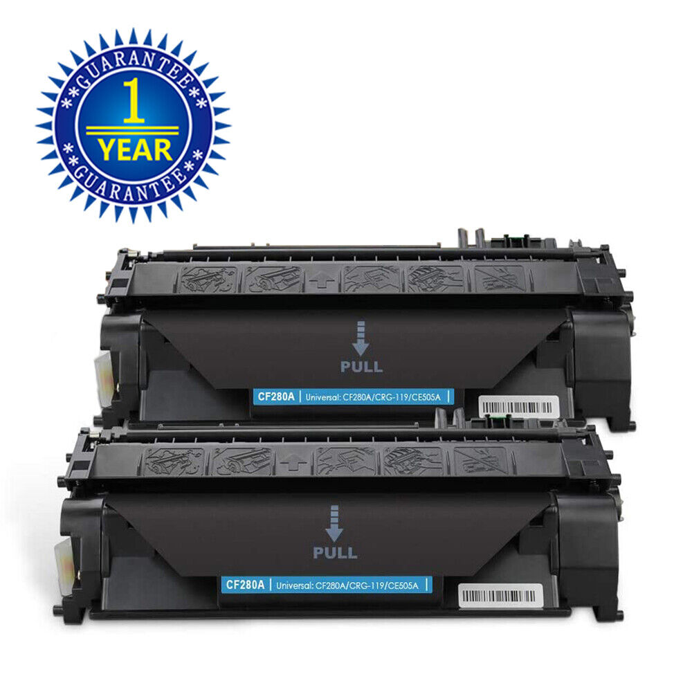 2PK CF280A 80A Toner Cartridge For HP 80A LaserJet Pro 400 M401dn M401dw  P2035n