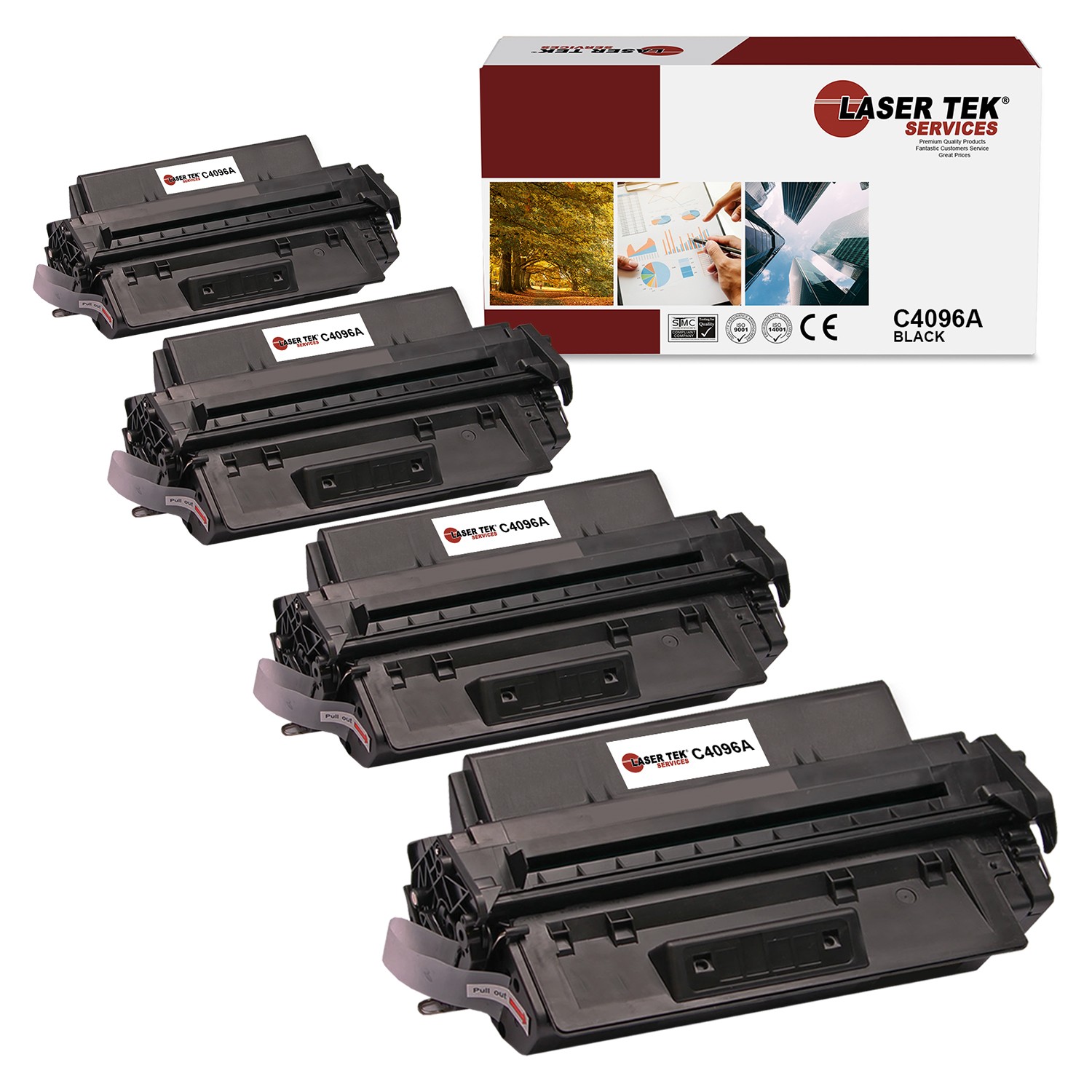 4Pk LTS 96A C4096A Black Compatible for HP LaserJet 2000 2100 Toner Cartridge