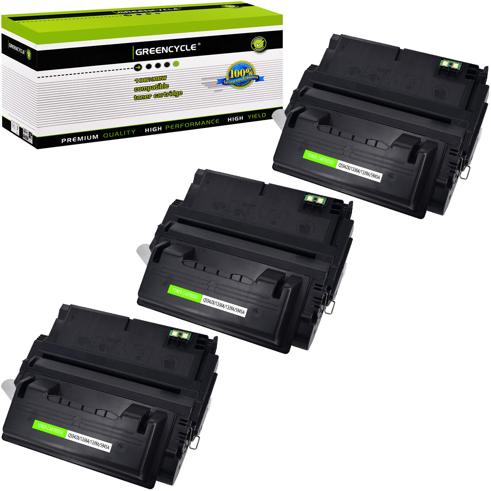 3 Pack High Yield Q1339A 39A Toner Fits for HP LaserJet 4300tn 4300dtn 4300dtns
