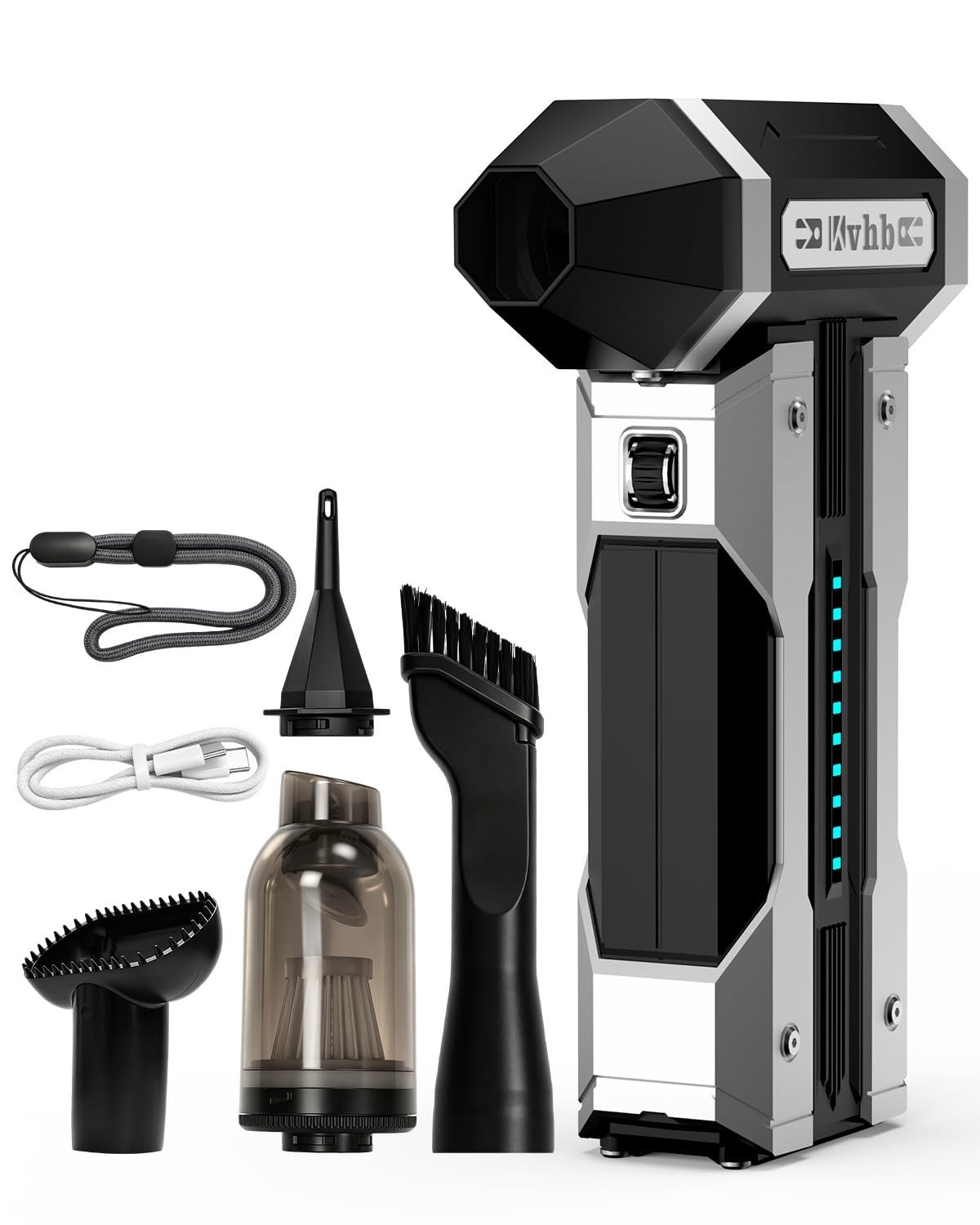 High-Power Cordless Air Duster - 130K RPM, 10-Speed, Rechargeable Mini Blower fo