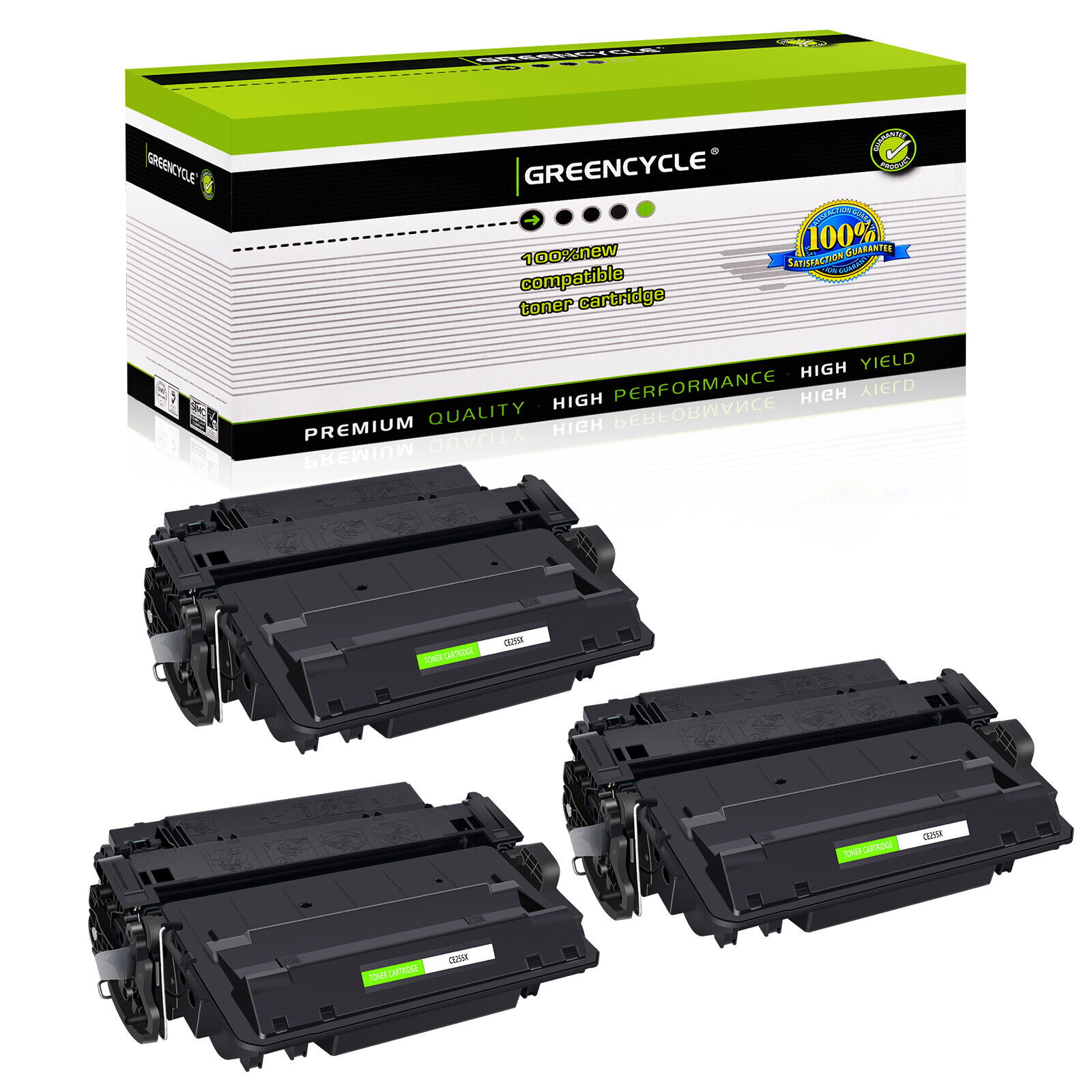 3x Toner Fits HP CE255X 55X LaserJet Pro 500 MFP M521DN M521DW M521dx Printer