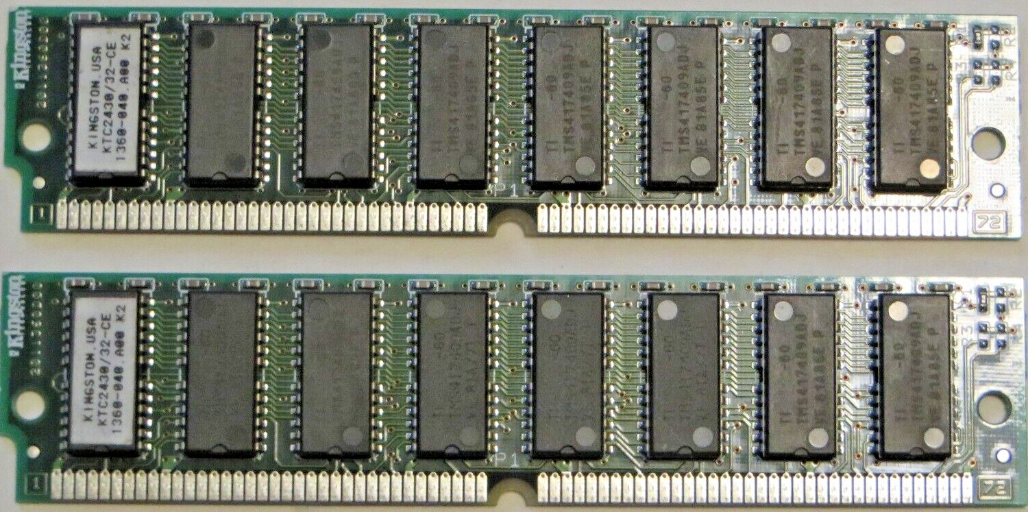 Kingston Used 32MB (2 x 16MB) non-parity EDO Desktop Ram SIMM - KTC2430/32-CE