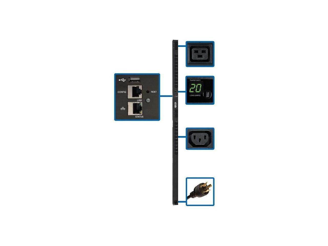 TRIPP LITE MASTER-POWER PDUMV20HVNETLX PDU SWITCHED 3.2-3.8KW 200-240V