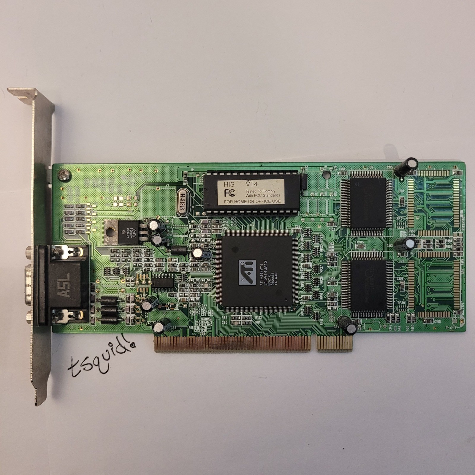 HIS ATI Rage IIC 2MB PCI Video Card 215VT4UA13 Mach64 VT4 Vintage GPU