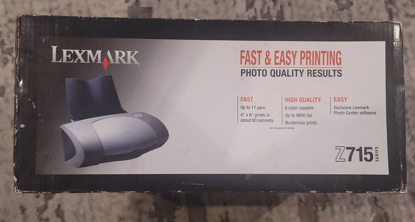 Lexmark Printer Z715 Series Inkjet Color Photo Quality PC MAC (new sealed box)