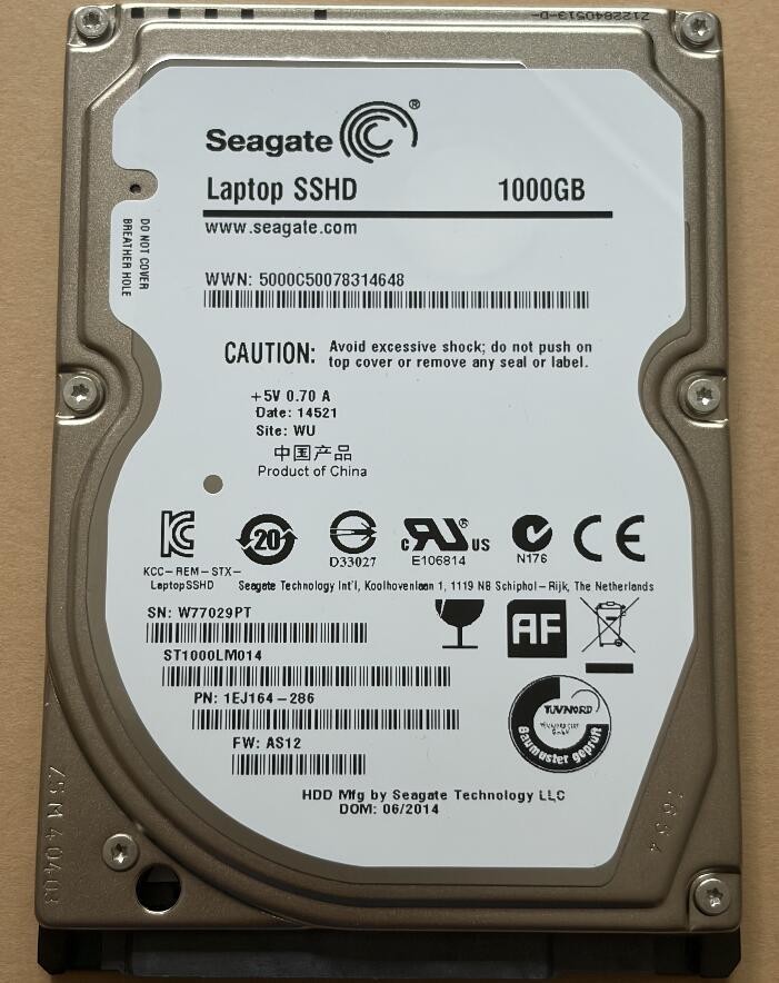 Seagate Laptop SSHD ST1000LM014 1TB 8GB NAND Flash 2.5" Solid Sata Hybrid Drive