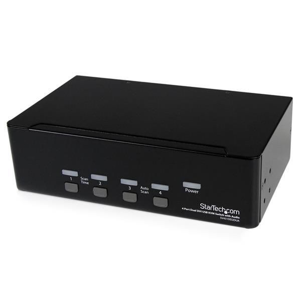 StarTech.com SV431DD2DUA 4 PORT DUAL DVI USB KVM SWITCH ~E~