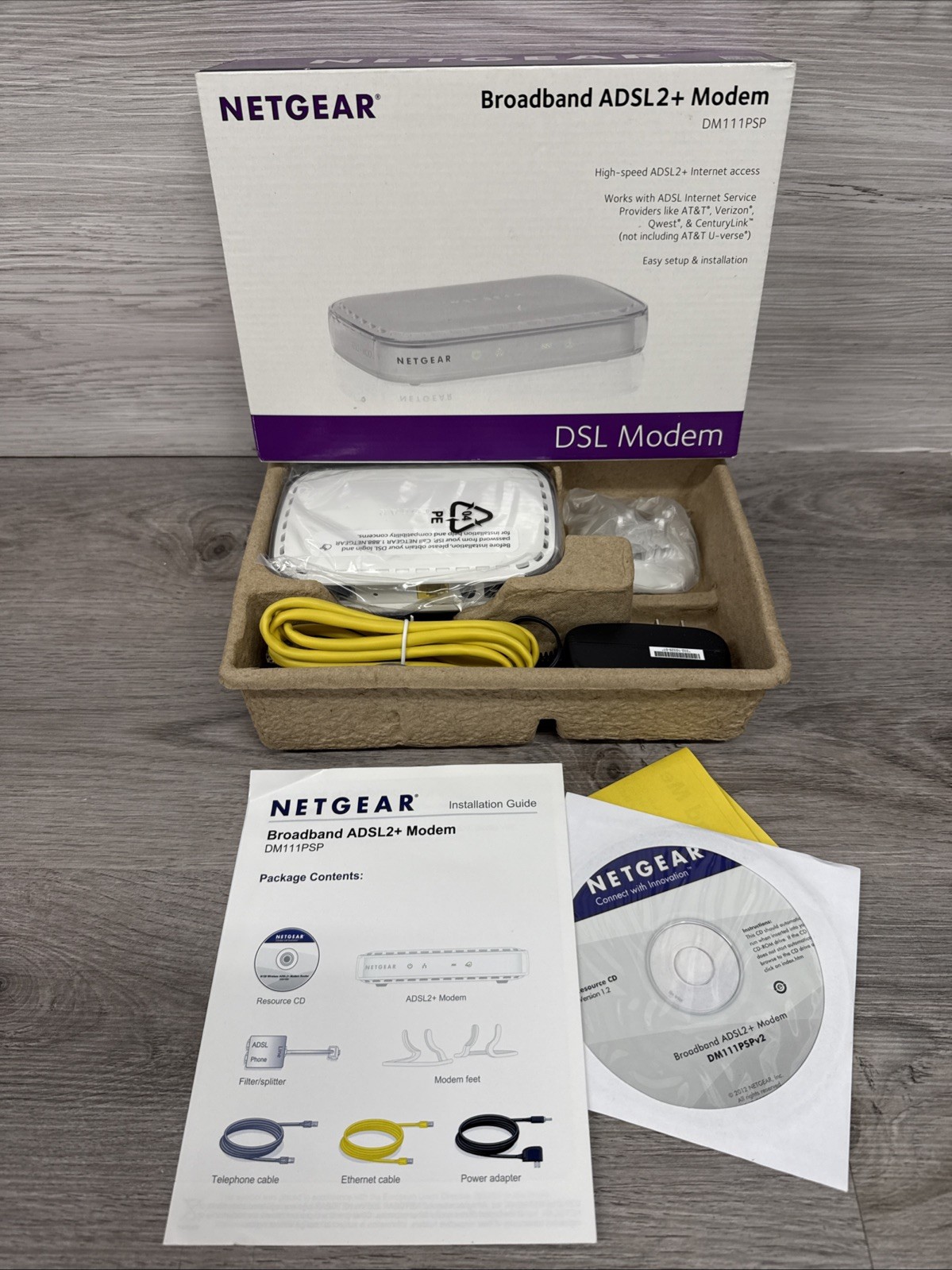 NETGEAR DM111PSP Broadband ADSL2+ Modem - USED - *Missing Filter/Splitter*