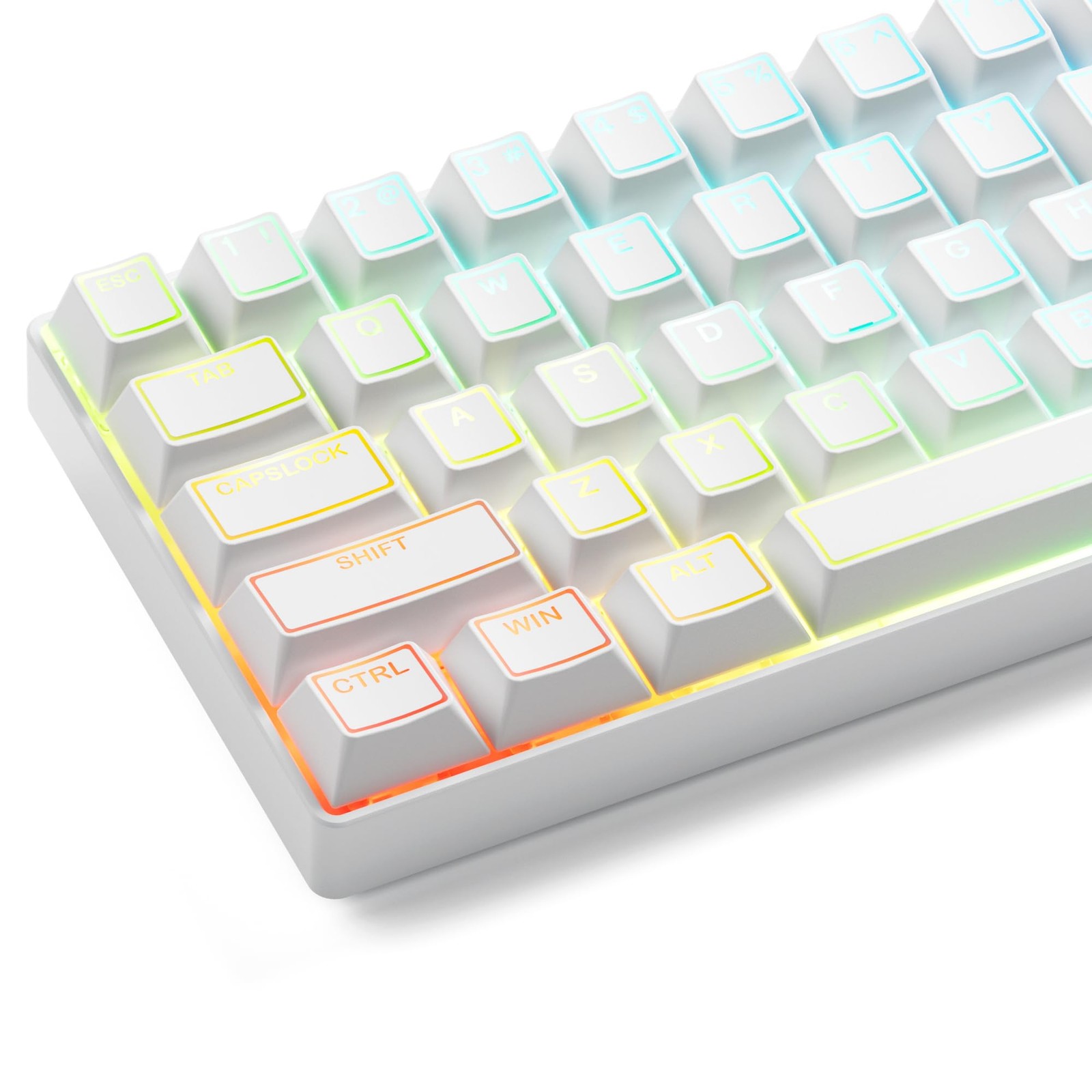 XVX White Shine Through Keycaps, Doubleshot PBT Keycap Set Cherry Profile, 14...