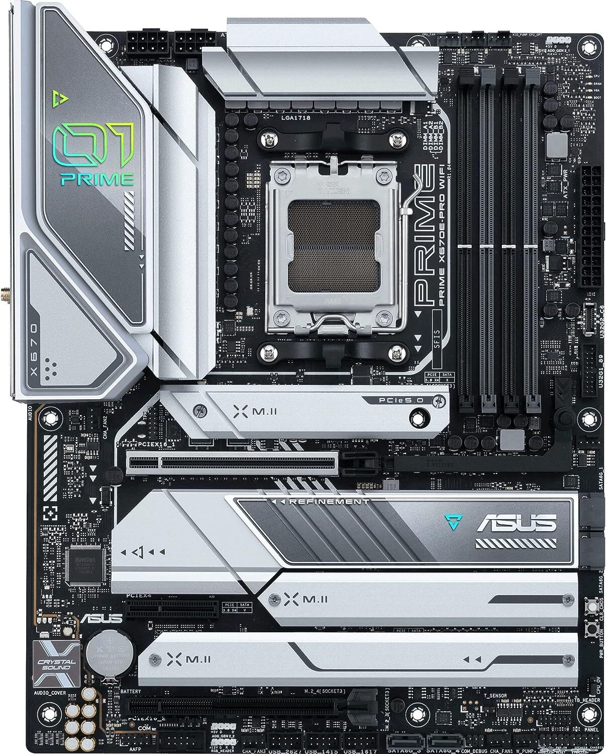 ASUS PRIME X670E-PRO WIFI AMD AM5 X670 ATX M.2 Desktop Motherboard A