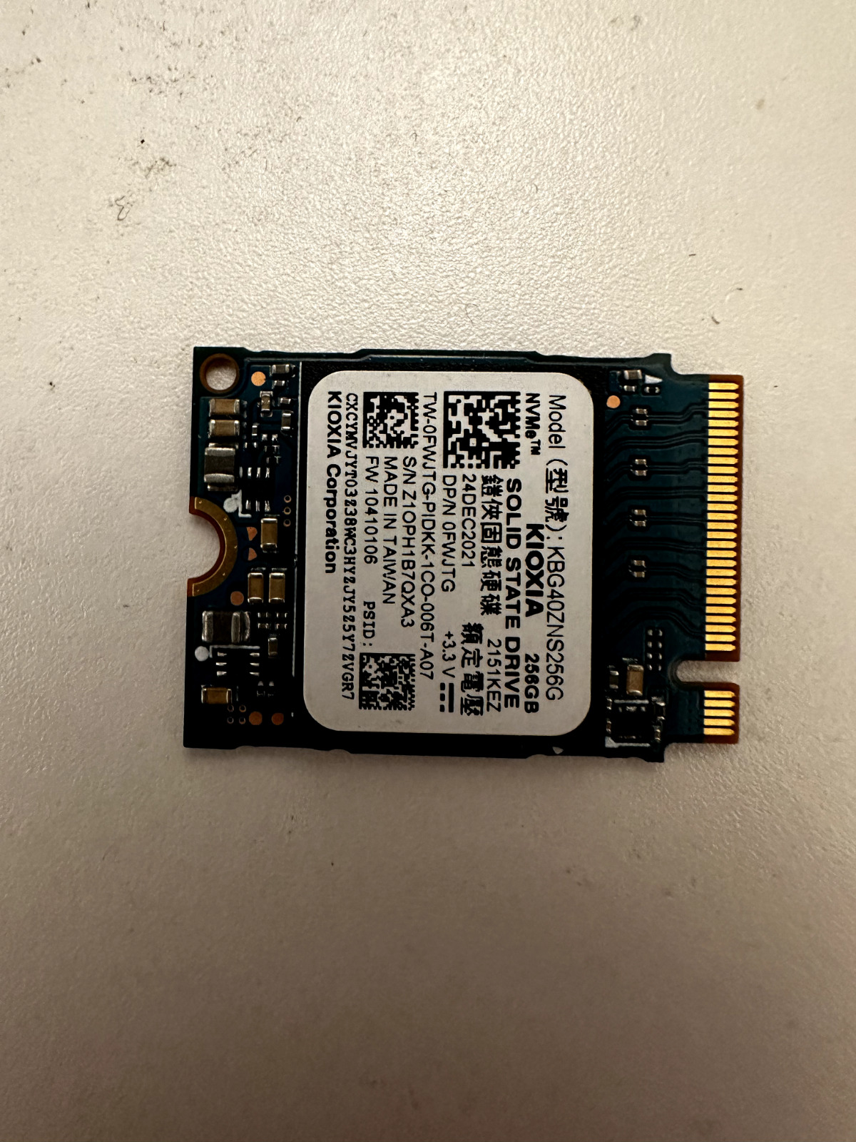 256GB M.2 NVMe Internal SSD (KBG50ZNS256G), W/Windows 11 Installed