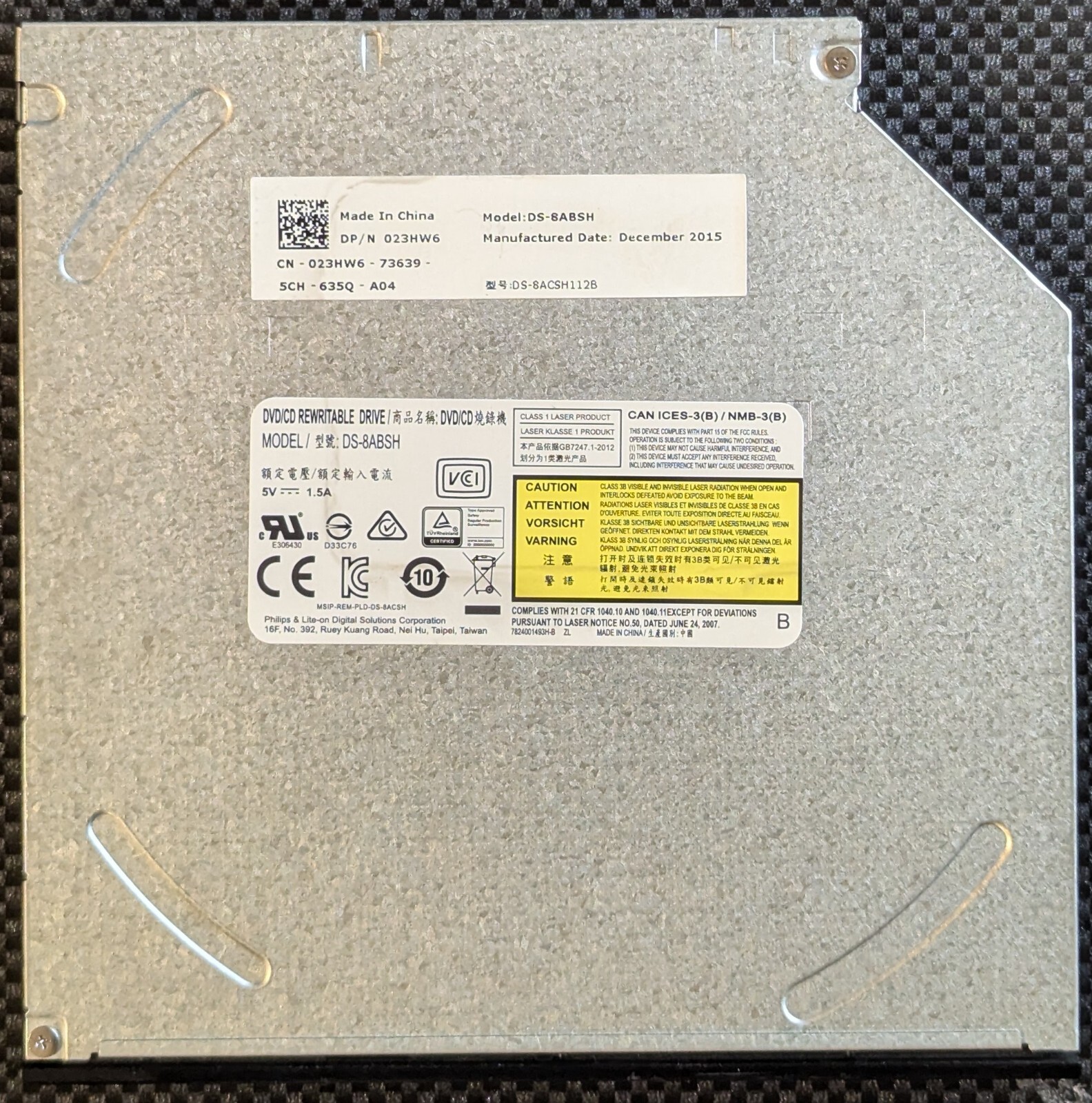 Lite-On DS-8ABSH-01 SATA Slim Internal CD DVD Burner Writer Player Drive 023HW6