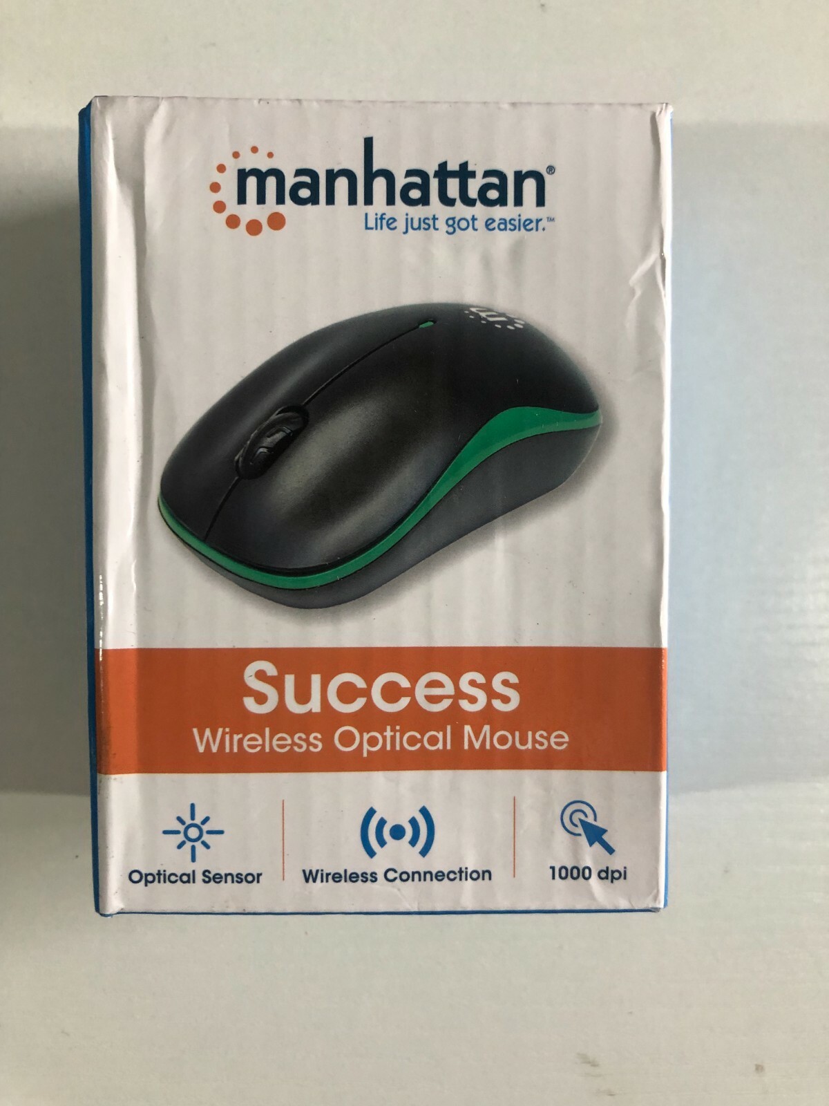 Manhattan - SUCCESS - Wireless OPTICAL Mouse - Green & Black - NEW