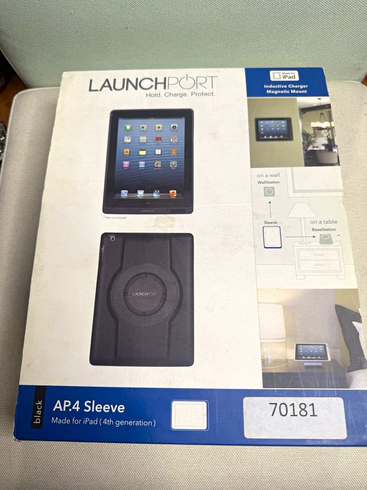LaunchPort AP.4 Sleeve/Pouch Magnetic Case for Apple iPad 4th Gen 9.7 Black