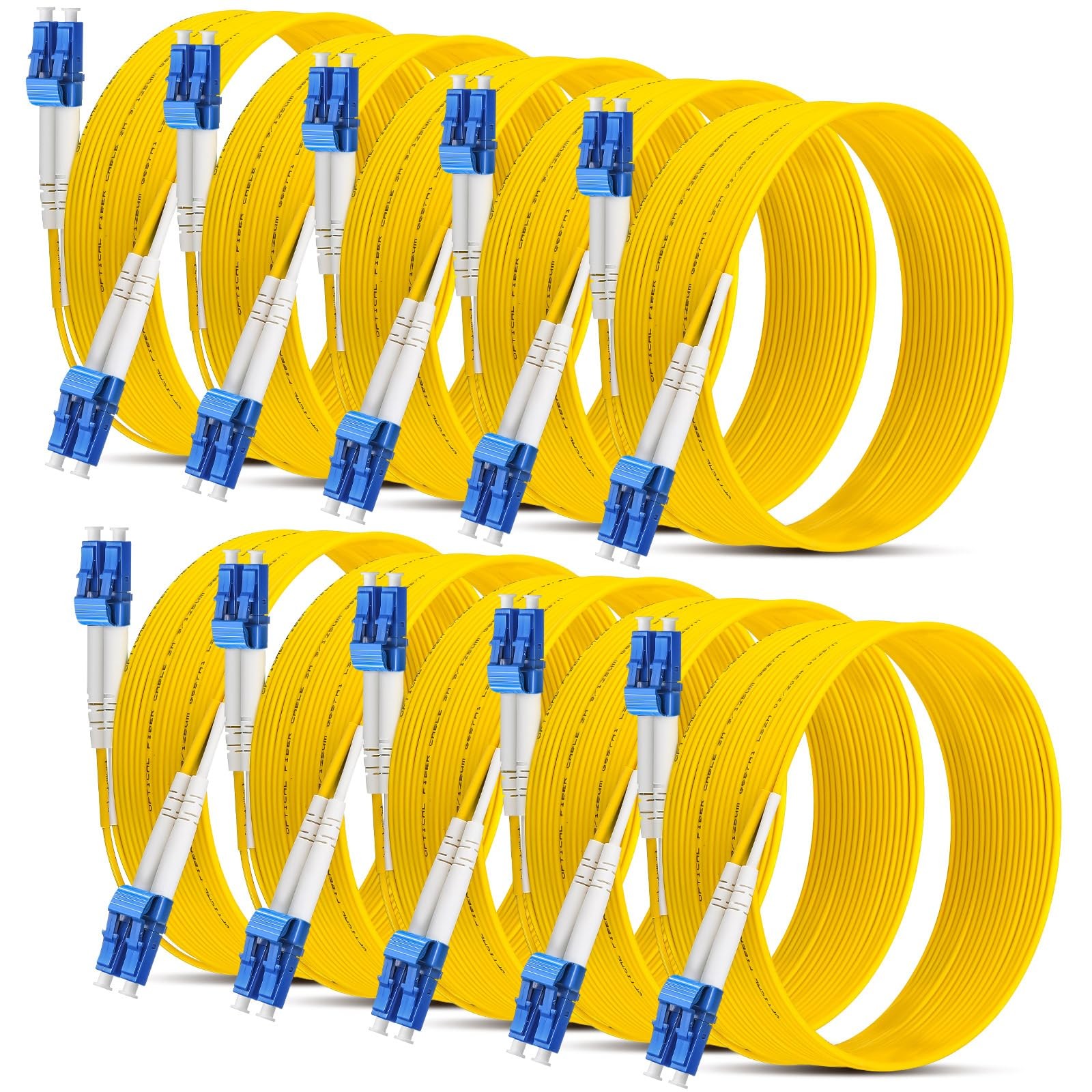 Threlaco 3 Meter/ 9.84 ft 10 Pack Lc to Lc Single Mode Fiber Cable Os2 | OS2 ...