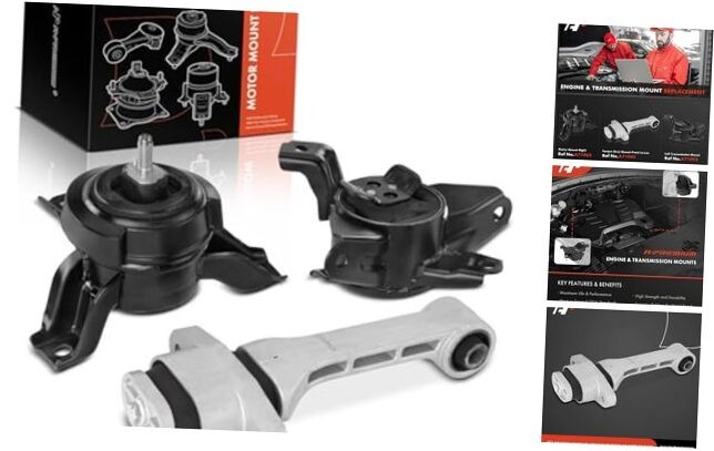 3PCS Engine Motor Mount and Transmission Mount and Torque Strut Mount Kit