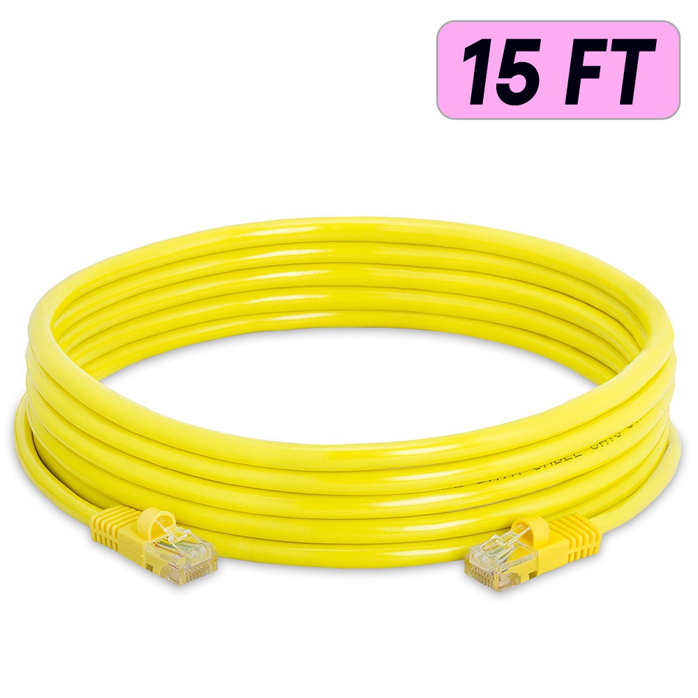10 PACK Cat5e Cable Yellow Cat 5 Patch Cord Ethernet RJ45 Connectors LAN Wire