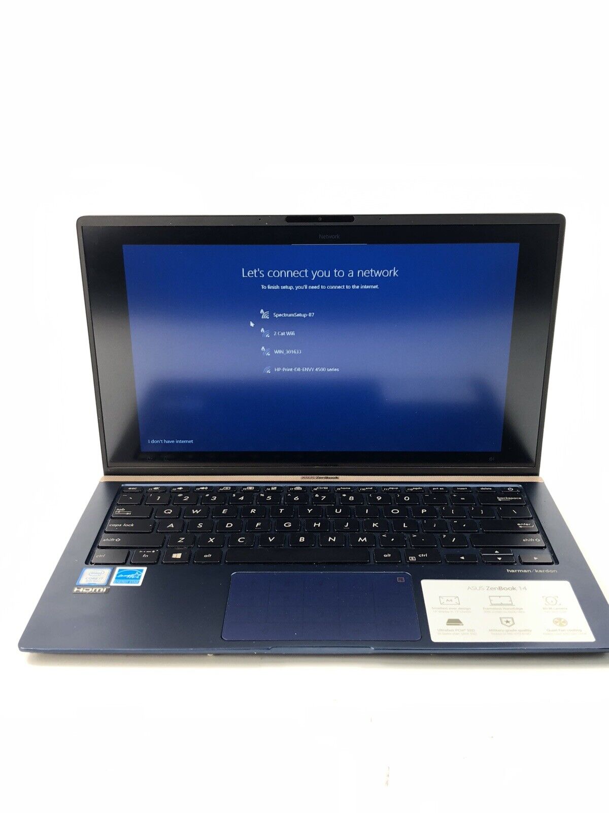 Asus ZenBook UX433F Laptop Intel i7 8th Gen 512GB SSD 8GB RAM - Windows 10 Home