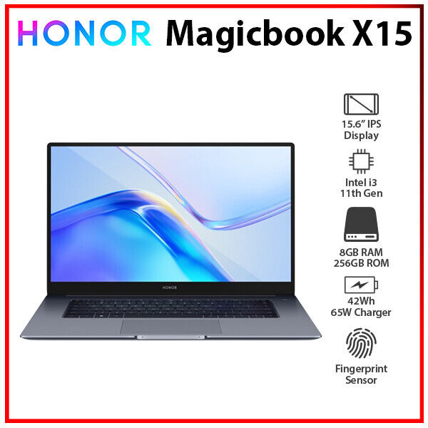 Honor MagicBook X 15 8GB RAM 256GB SSD i3-1115G4 Intel Core Windows PC Laptop