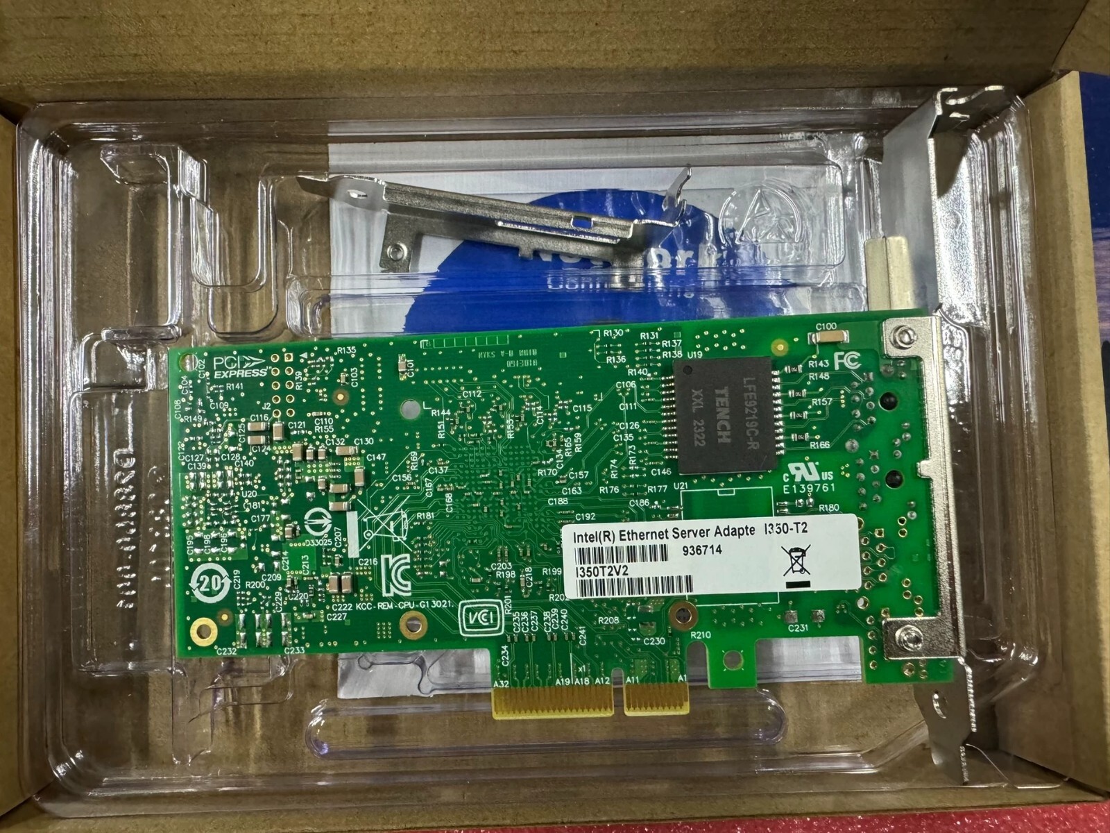 Genuine Intel I350T2V2 Ethernet Server Adapter I350-T2 PCIe Dual Port I350-T2V2