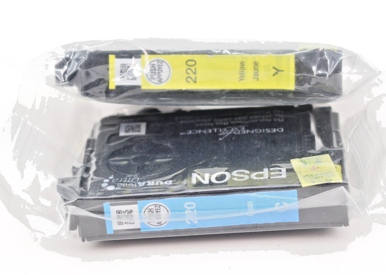 Epson 220 2pk Combo Ink Cartridges - Cyan, Yellow NEW sealed in the Bag